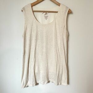 Miraclebody Miraclesuit Linen Blend Shapewear Tank Top Cream Lagenlook Coastal